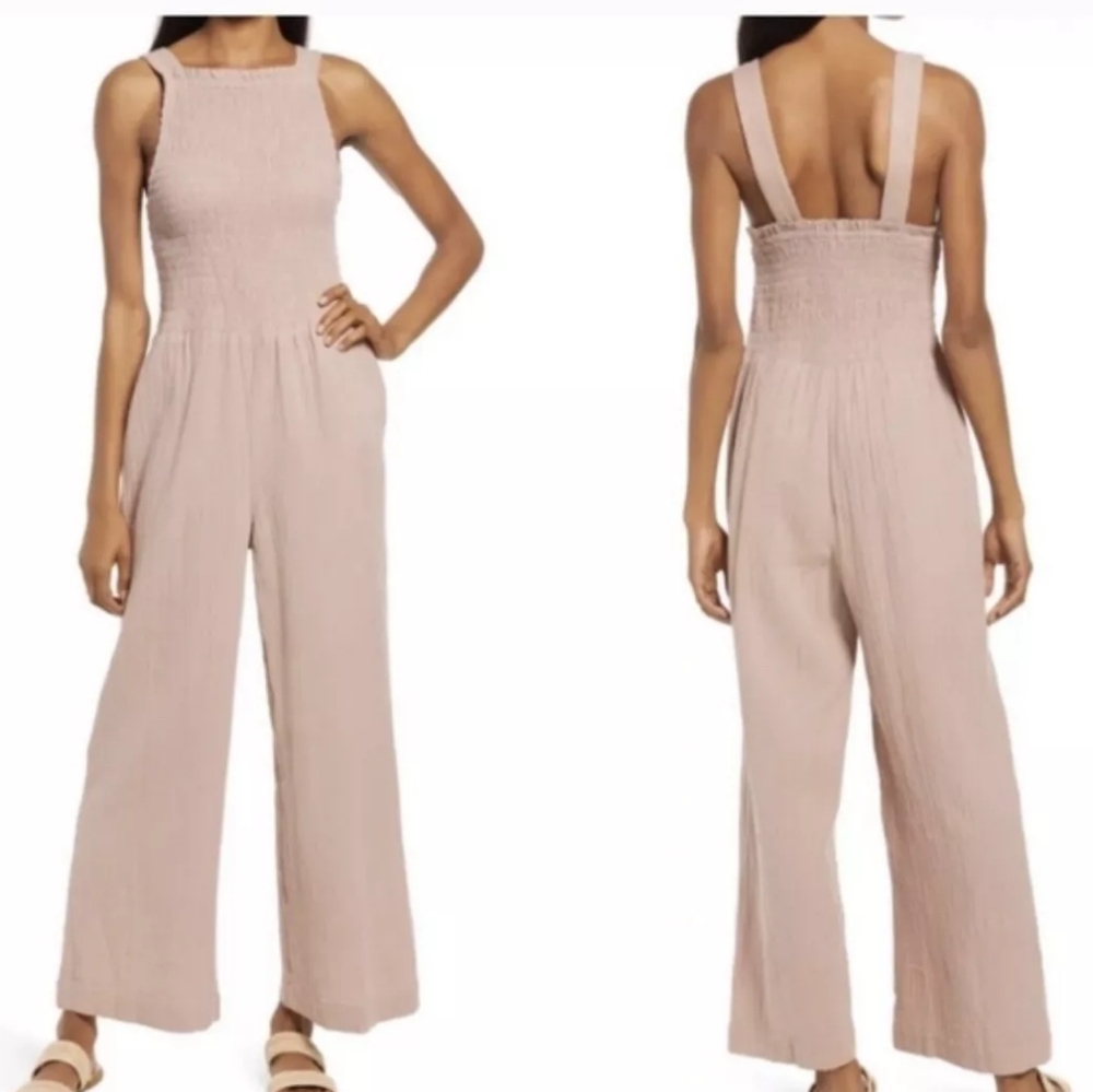 FAHERTY Diego Jumpsuit Pink Mauve Overalls Coverall